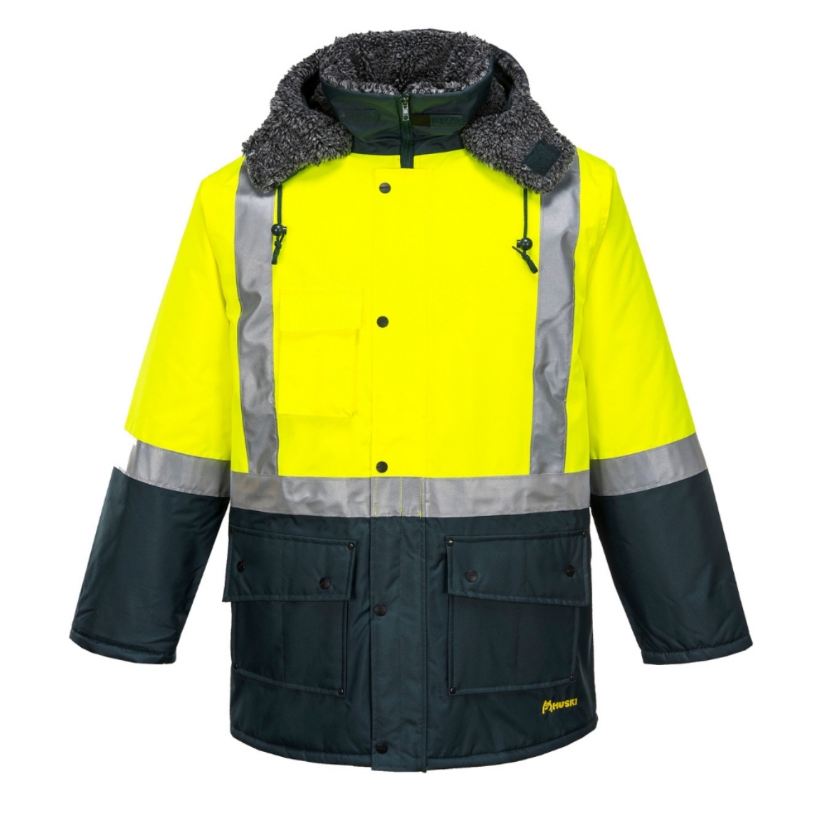 Picture of Huski Padded Freezer Jacket with Reflective Tape Yellow/Forest