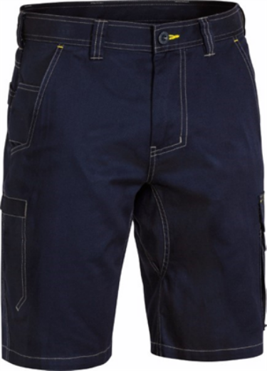 Picture of Bisley Cotton Drill 8 Pocket Light Weight Cargo Work Shorts with Contrast Stitching Navy