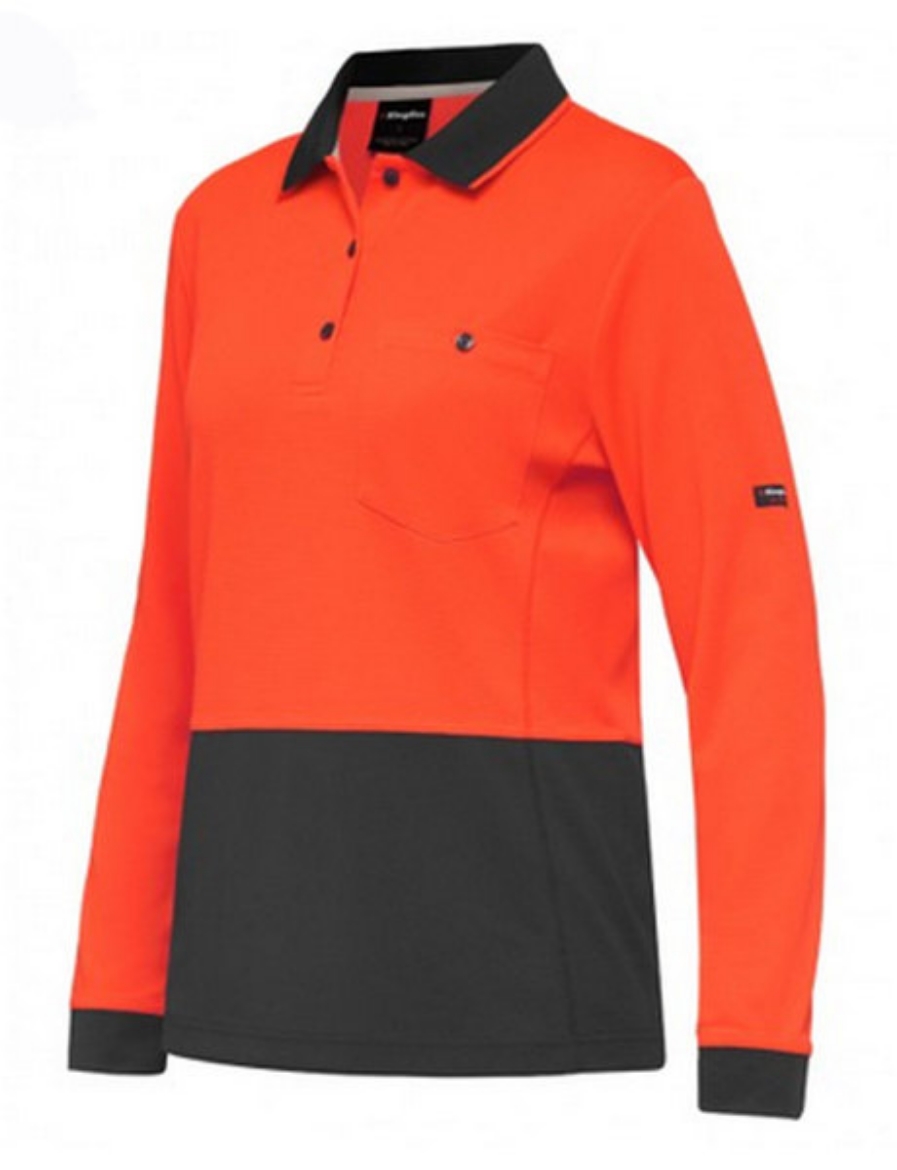 Picture of King Gee Ladies Hyperfreeze Workcool Polo Shirt Long Sleeve