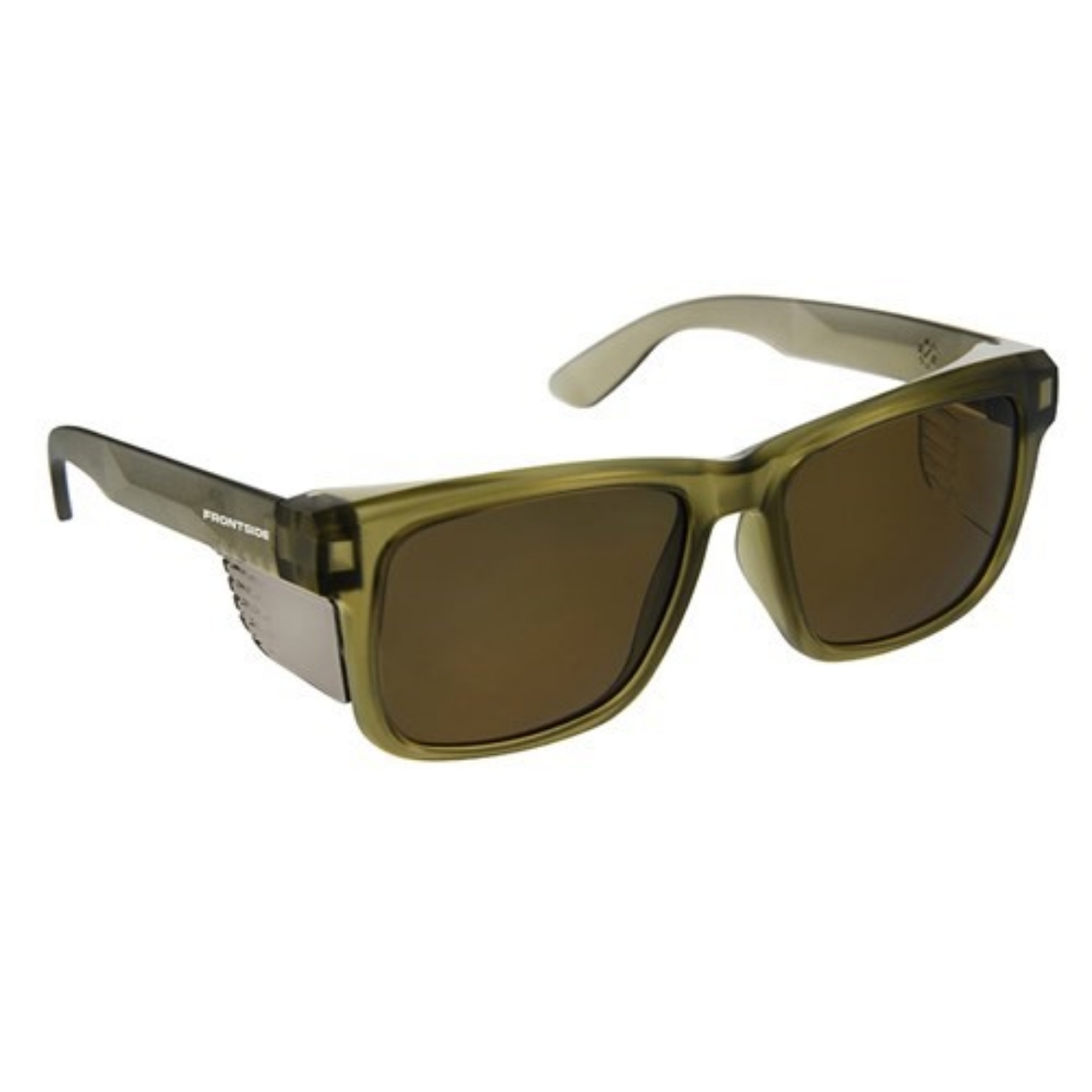 Picture of Pro Choice Safety Glasses Frontside Polarised Smoke Lens with Khaki Frame