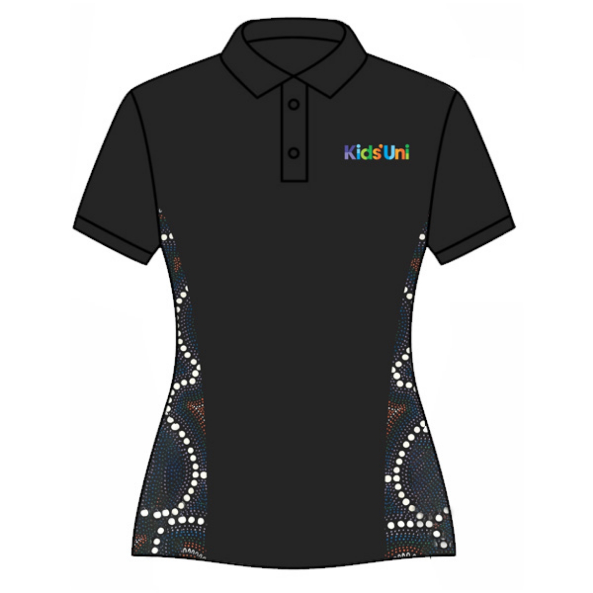 Picture of Indigenous Ladies Sublimated Cotton Polo including embroided Logos Front & Back