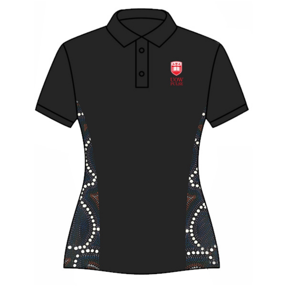 Picture of Indigenous Ladies Sublimated Cotton Polo including embroided Logos Front & Back