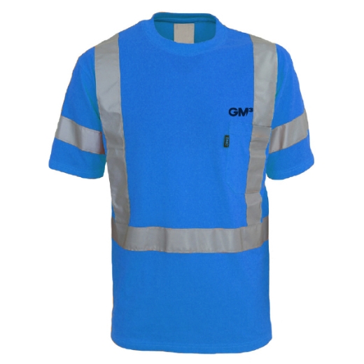 Picture of Brandworx Tee 100% Cotton with Pocket X Reflective Tape Aqua Including GM3 Logo