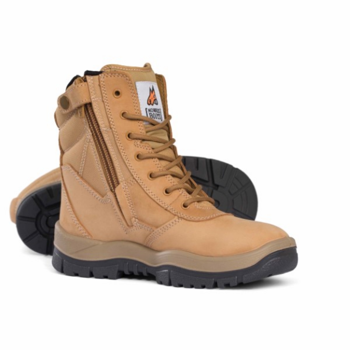 Picture of Mongrel Boot High Leg Lace Up Zip Side Wheat