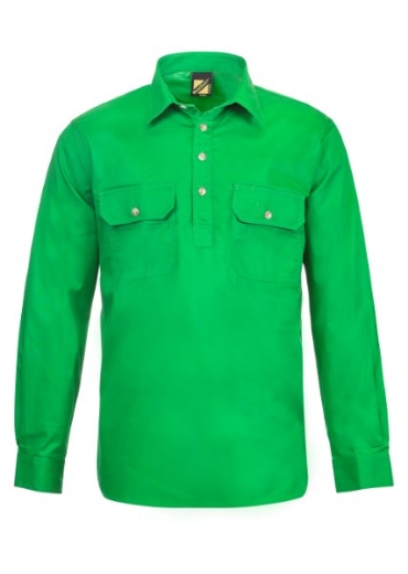 Picture of Workcraft Lightweight Long Sleeve Closed Front Cotton Drill Shirt