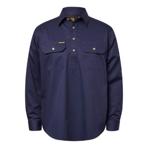 Picture of Workcraft Lightweight Long Sleeve Closed Front Cotton Drill Shirt