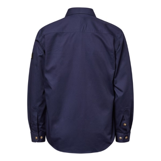 Picture of Workcraft Lightweight Long Sleeve Closed Front Cotton Drill Shirt