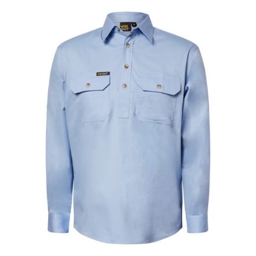 Picture of Workcraft Lightweight Long Sleeve Closed Front Cotton Drill Shirt