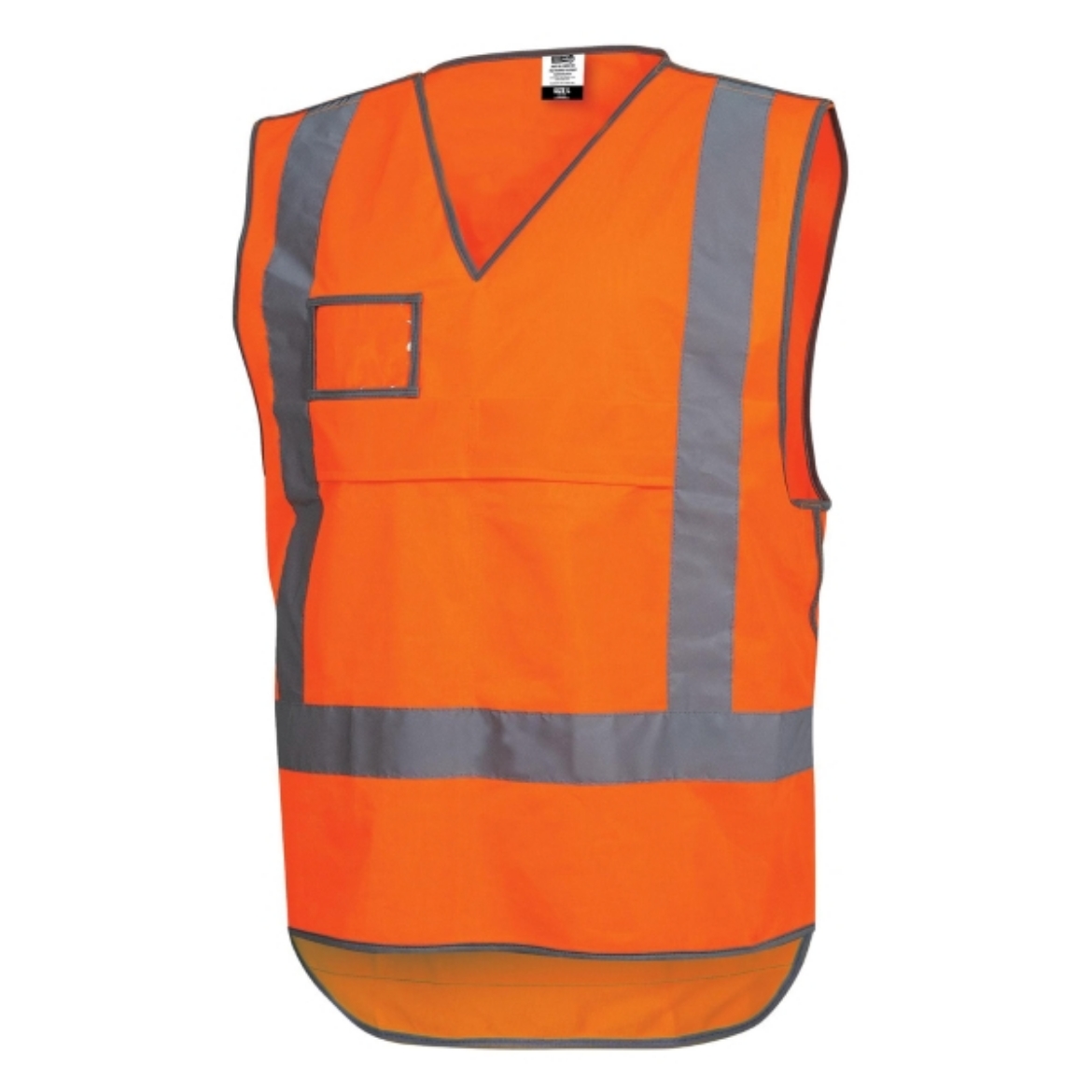 Picture of Railway Vest with Tail Velcro Sides X Pattern Reflective Tape (CF10016)