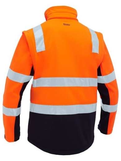 Picture of Bisley Taped Two Tone Hi Vis 3 in 1 Soft Shell Jacket