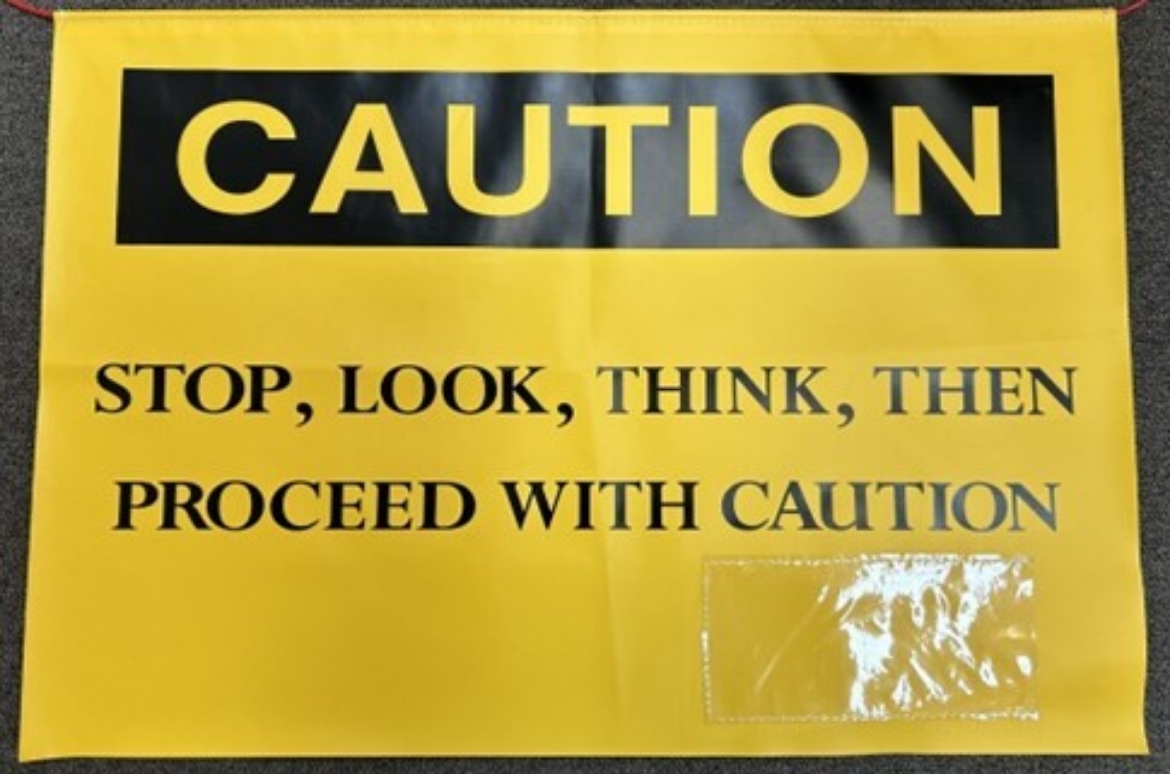 Picture of Caution Flag PVC Gold with Id Pocket