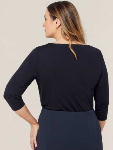 Picture of NNT Ladies Matt Jersey Boat Neck 3/4 Sleeve Top