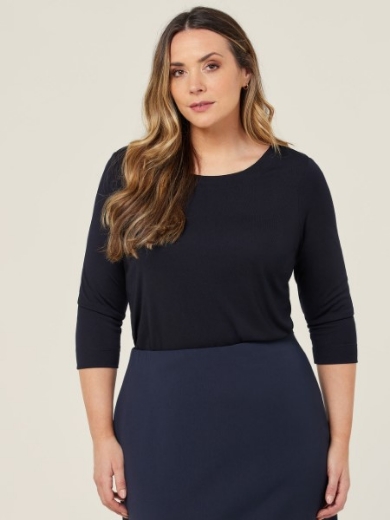 Picture of NNT Ladies Matt Jersey Boat Neck 3/4 Sleeve Top