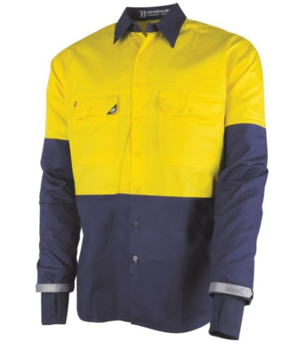 Picture of Tru Workwear Lightweight Vented Hi-Vis Drill Shirt with Graphex Cut Resistant Sleeve
