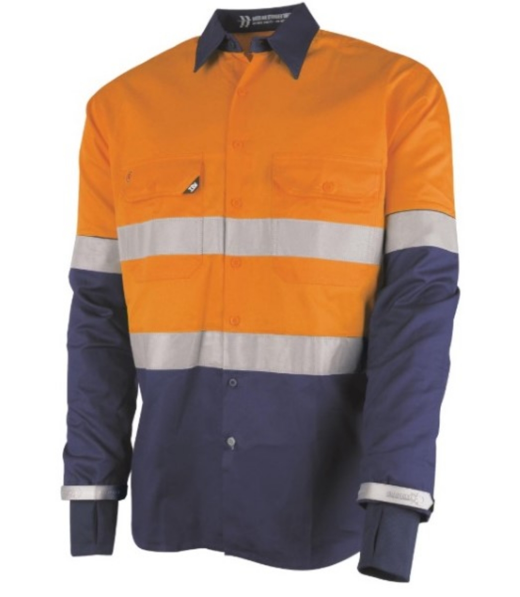 Picture of Tru Workwear Lightweight Vented Taped Hi-Vis Drill Shirt with Graphex Cut Resistant Sleeve