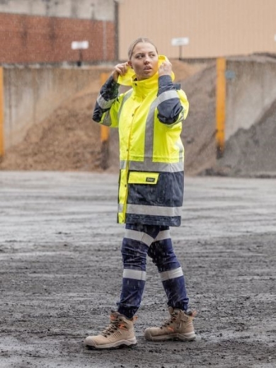 Picture of Bisley Ladies Taped Hi Vest 5 in 1 Rain Jacket