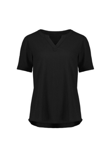 Picture of Biz Corporates Ladies Ruche Short Sleeve Tunic Blouse