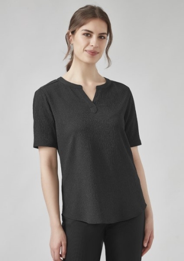 Picture of Biz Corporates Ladies Ruche Short Sleeve Tunic Blouse