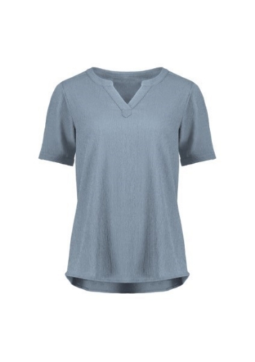 Picture of Biz Corporates Ladies Ruche Short Sleeve Tunic Blouse