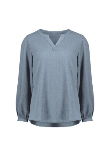 Picture of Biz Corporates Ladies Ruche Long Sleeve Tunic Blouse