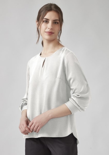 Picture of Biz Corporates Ladies Evelyn Long Sleeve Key Hole Blouse