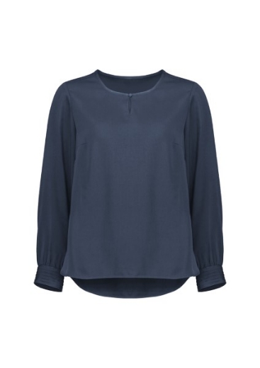 Picture of Biz Corporates Ladies Evelyn Long Sleeve Key Hole Blouse