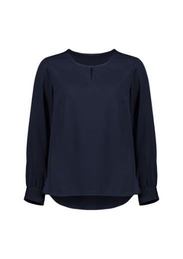 Picture of Biz Corporates Ladies Evelyn Long Sleeve Key Hole Blouse