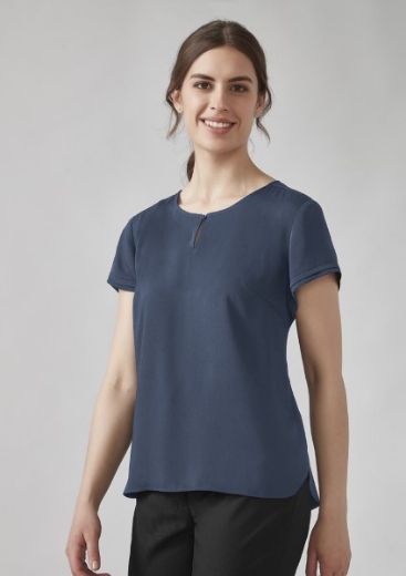 Picture of Biz Corporates Ladies Evelyn Short Key Hole Blouse