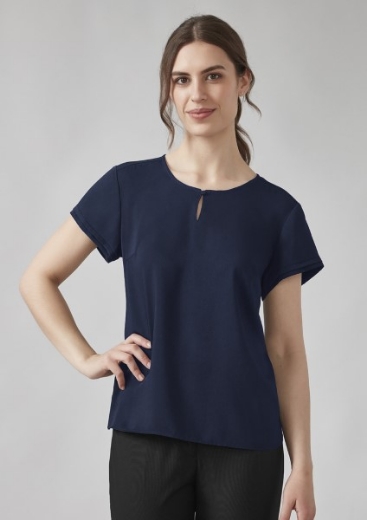 Picture of Biz Corporates Ladies Evelyn Short Key Hole Blouse