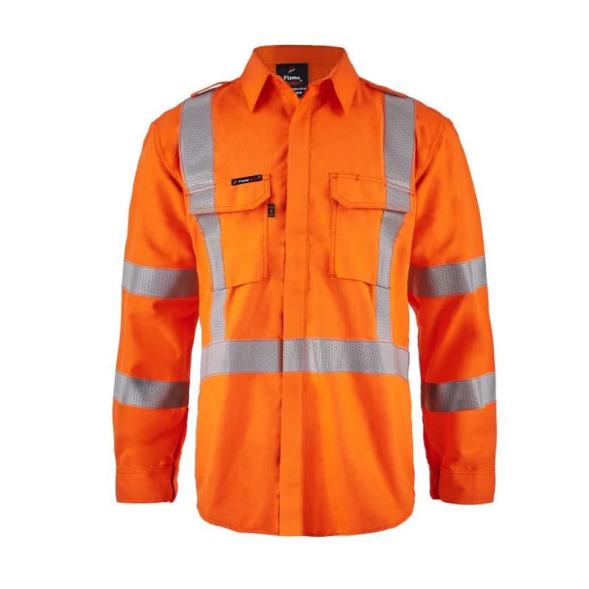 Picture of Flame Buster ARC Flash Shirt with NSW Rail X Pattern Reflective Tape HRC 2 ATPV 8+cal/cm2