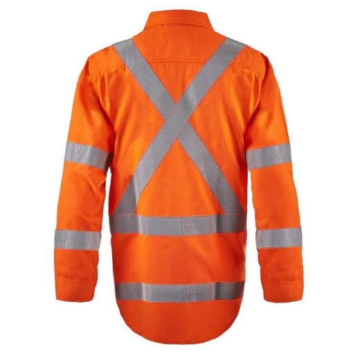 Picture of Flame Buster ARC Flash Shirt with NSW Rail X Pattern Reflective Tape HRC 2 ATPV 8+cal/cm2