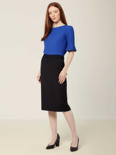 Picture of NNT Wool Blend Twill Secret Waist Midi Skirt